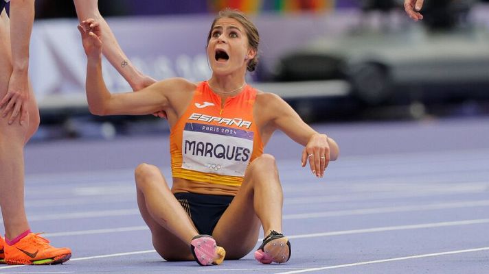Atletismo JJOO París 2024 - Águeda Marqués, a RTVE: "No sabía cómo había llegado, he visto el marcador y no me lo puedo creer, estoy flipando"