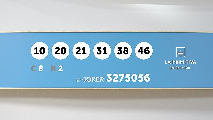 SELAE - Sorteo de la Lotería Primitiva y Joker del 08/08/2024