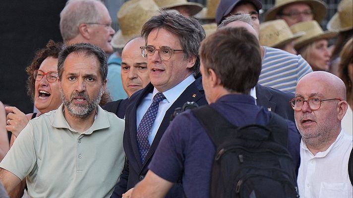 Telediario 1 - Así fue la huida de Carles Puigdemont, que ya se encuentra en Waterloo, según Turull