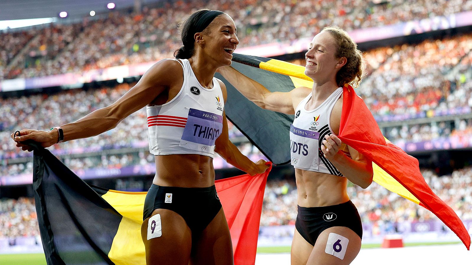 Atletismo 800m heptatlón (F): Johnson-Thompson se cuela en un podio marcado por las belgas Thiam y Vidts