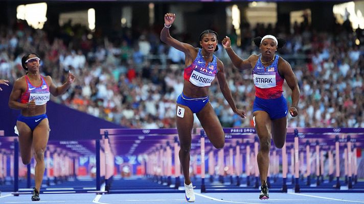 Atletismo final 100m vallas (F): Masai Russell, oro olímpico en los 100m vallas