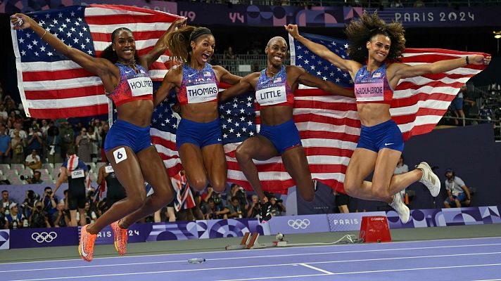 Atletismo JJOO París 2024 - Atletismo final 4x400m relevo (F): McLaughlin Y Thomas sellan la doble corona estadounidense