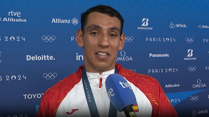 Boxeo JJOO París 2024 - Ayoub Ghadfa, a RTVE: "Este trozo de metal son muchos años de sacrificio"