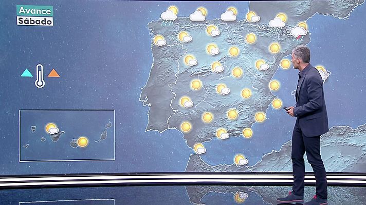 El tiempo - Chubascos y tormentas muy fuertes o torrenciales, persistentes y posible granizo en Baleares, y fuertes en Cataluña