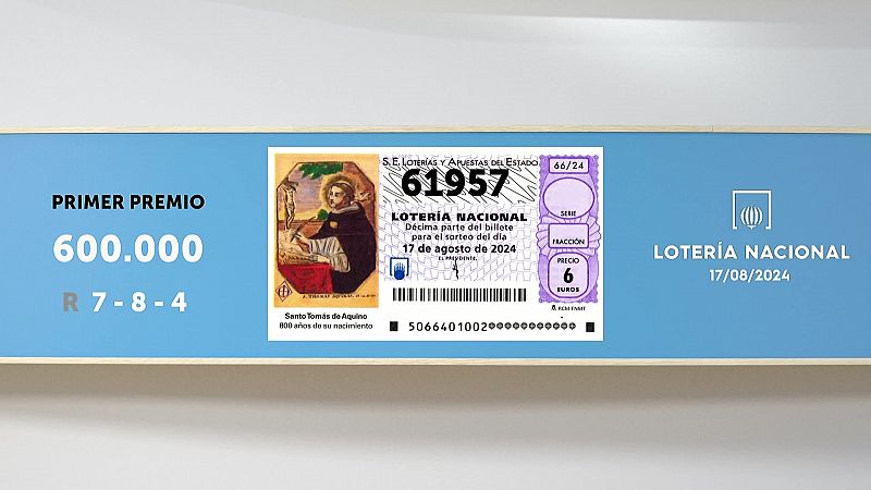 Sorteo de la Lotería Nacional del 17/08/2024 - Ver ahora