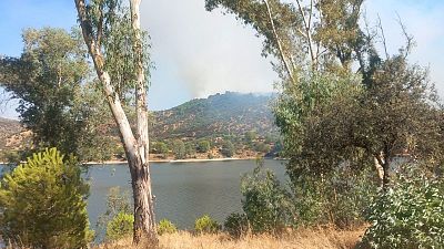 Ms de un centenar de efectivos trabajan en la extincin de un incendio en Andjar