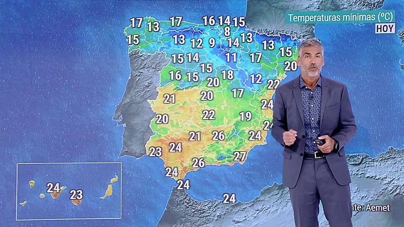 Temperaturas elevadas en el suroeste y centro peninsular y Canarias - ver ahora