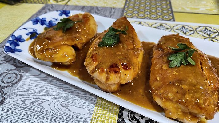 Receta de pollo en salsa de miel y mostaza