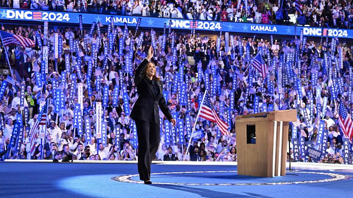 Telediario 1 - El Partido Demócrata resucita en las encuestas tras el nombramiento de Harris como su candidata a la presidencia