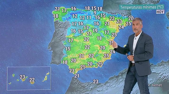 Descenso notable de las máximas en medianías y zonas altas de Canarias