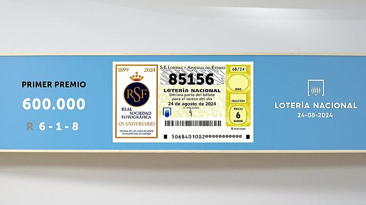 Sorteo de la Lotería Nacional del 24/08/2024