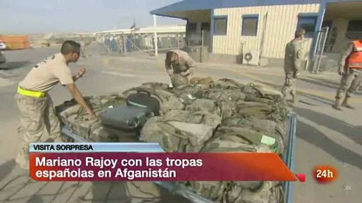 Visita sorpresa de Mariano Rajoy a Afganistán, su primer viaje a una misión española en el exterior
