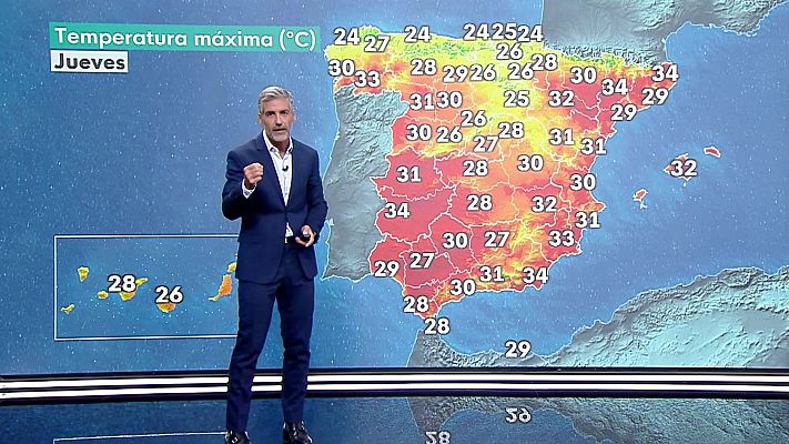 El tiempo - Un frente atlántico se aproxima al extremo noroeste peninsular, dejando cielos nubosos en Galicia y Cantábrico occidental, sin descartar precipitaciones débiles