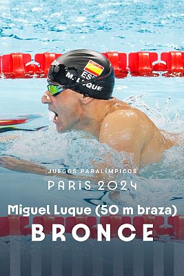 Miguel Luque gana la medalla de bronce en 50 metros braza (SB3)