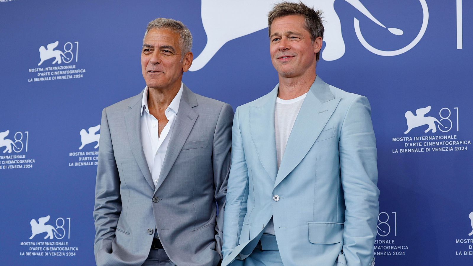 George Clooney y Brad Pitt presentan película en la Mostra