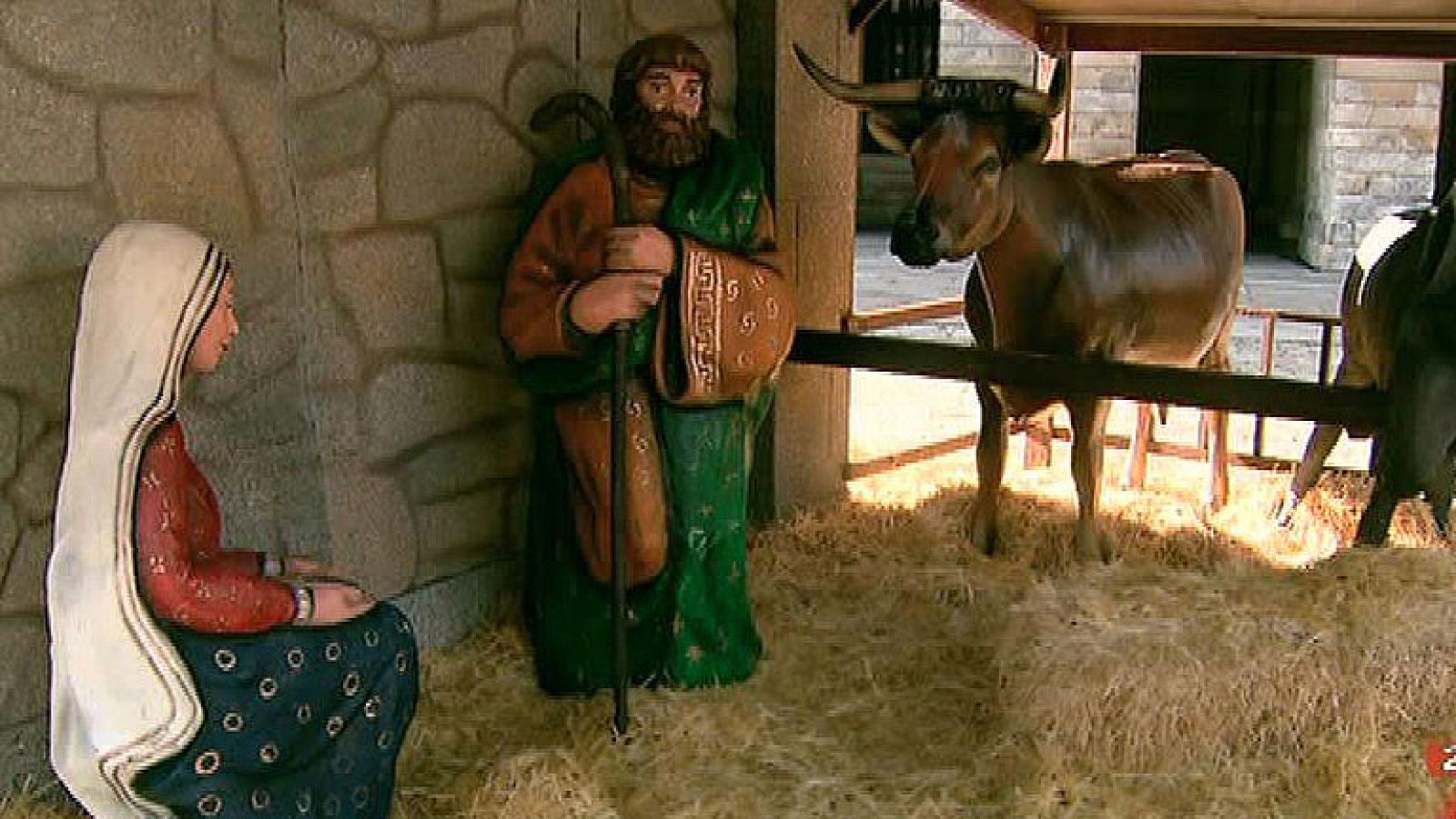 La figura del Niño Jesús ha desaparecido del belén instalado frente a la catedral de Santiago de Compostela, en la Plaza del Obradoiro, en un acto para llamar la atención sobre el problema que afecta a miles de ciudadanos amenazados con el desahucio de sus viviendas.