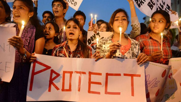 Manifestación en Nueva Delhi