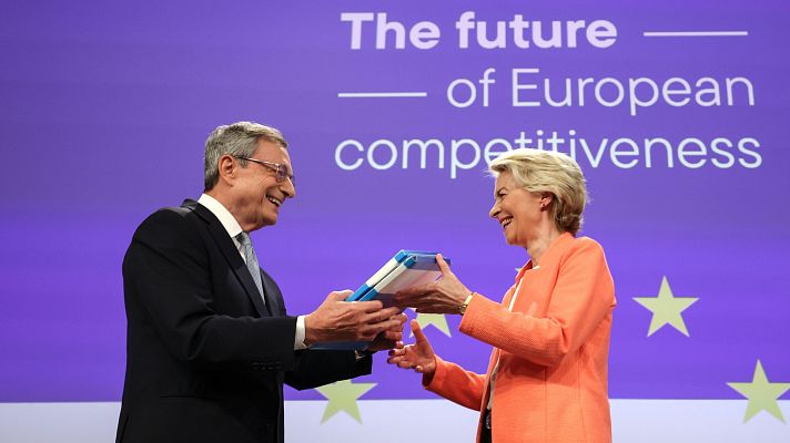 Telediario 1 - Draghi avisa de que la UE necesita un aumento "masivo" de inversiones para cerrar la brecha con China y EE.UU.