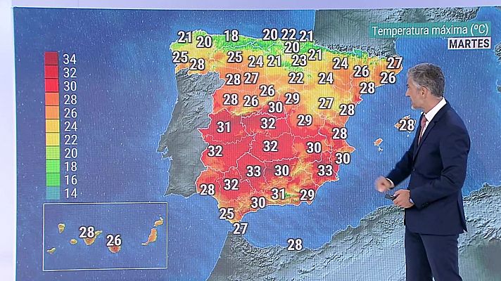 En el extremo norte peninsular un flujo húmedo del norte que dejará cielos nubosos