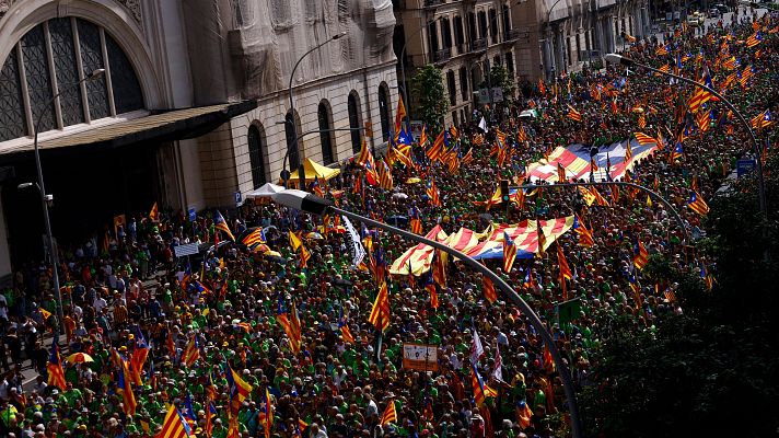 El independentismo marcha en una Diada menos concurrida y con llamadas a la unidad