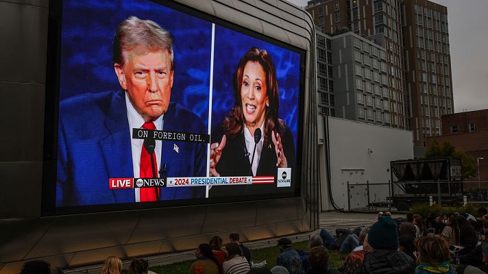 Telediario 2 - Harris destaca las causas penales de Trump y sus mentiras en su primer debate presidencial