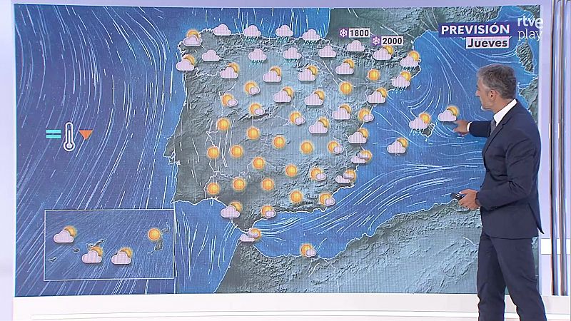 Precipitaciones persistentes en el Cantábrico oriental, fuertes en Cataluña, Baleares y Valencia - ver ahora