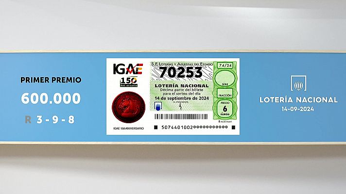 SELAE - Sorteo de la Lotería Nacional del 14/09/2024