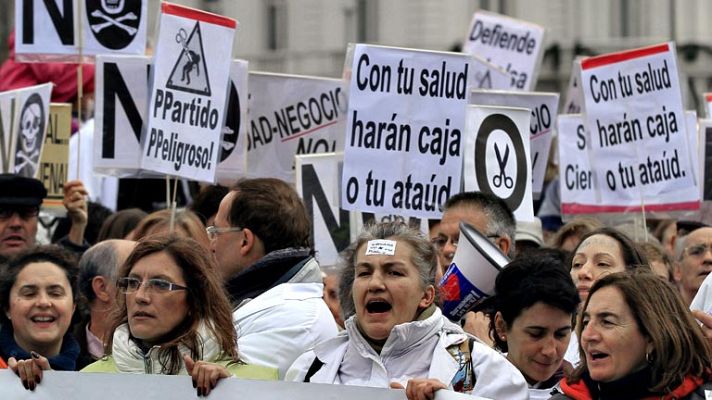 Telediario 1 - Huelgas en Madrid