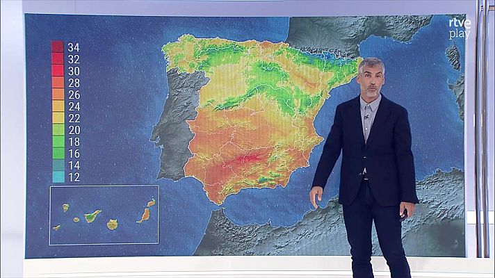 El tiempo - Chubascos fuertes y ocasionalmente acompañados de tormenta en distintas zonas peninsulares