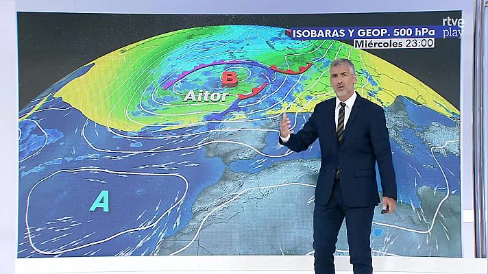 Intervalos de viento fuerte en litorales de Galicia