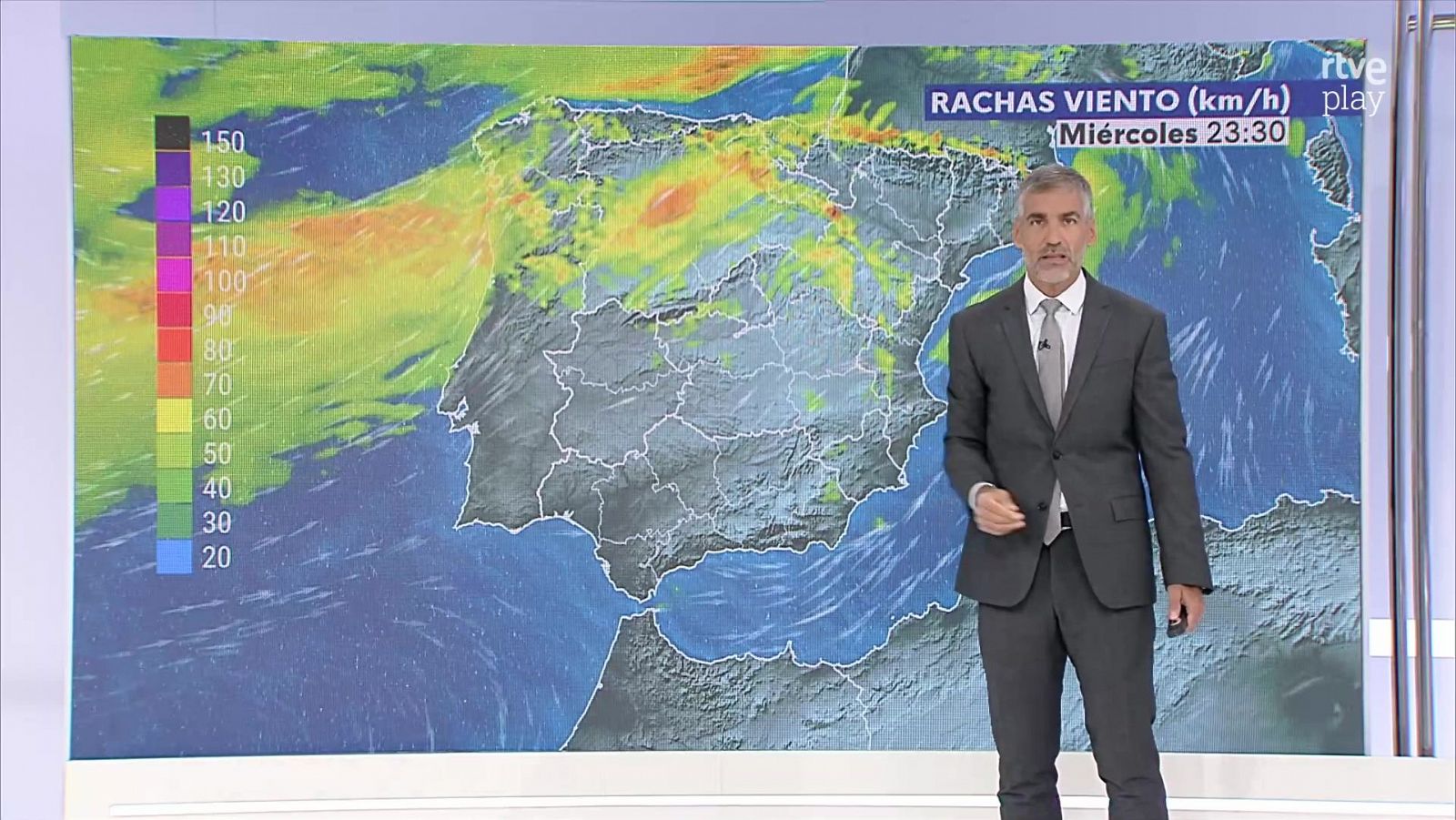 Intervalos de fuerte y/o rachas muy fuertes en zonas del cuadrante noroeste y montañas de la mitad norte - ver ahora