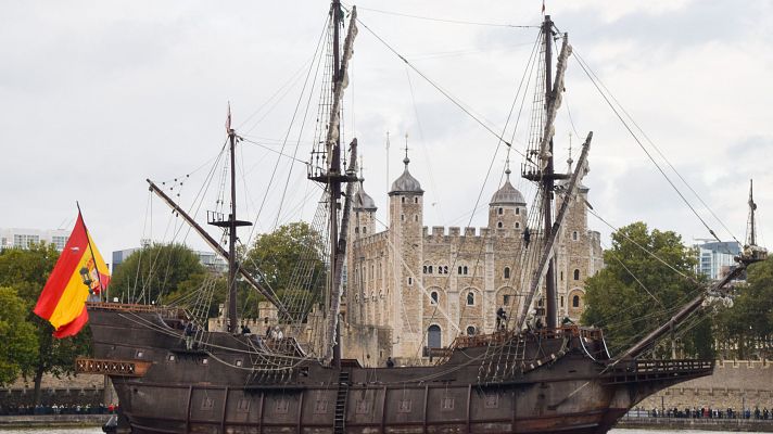 Telediario 1 - El Galeón Andalucía llega a Londres: una réplica del siglo XVII