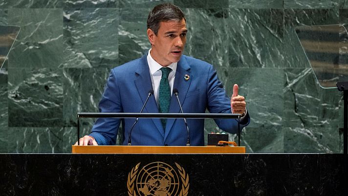 Pedro Sánchez interviene ante la Asamblea General de la ONU