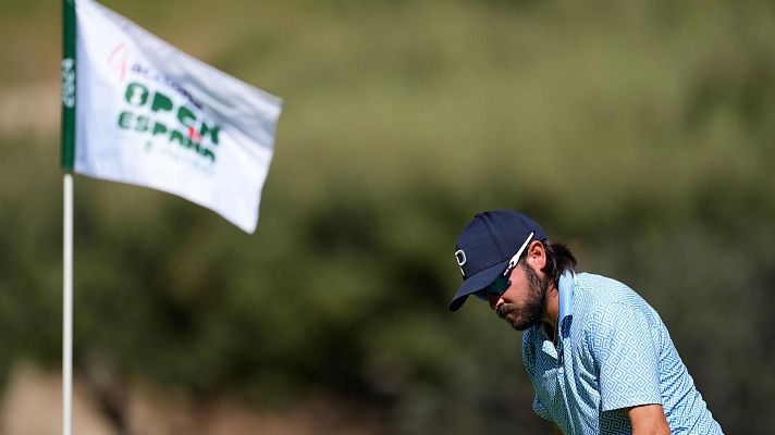 Ángel Hidalgo se mantiene líder del Abierto de España de golf a falta de la última jornada