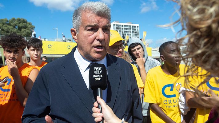 Telediario 1 - Laporta: "Hemos empezado bien; Flick no busca excusas"