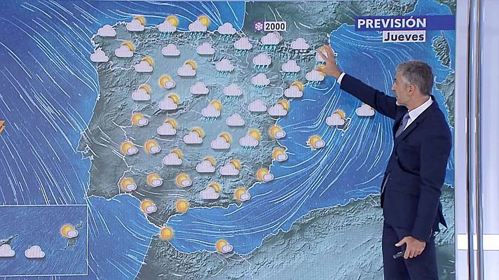 Precipitaciones localmente fuertes y/o persistentes en el entorno de Pirineos, en zonas del Cantábrico y en Sierra Morena