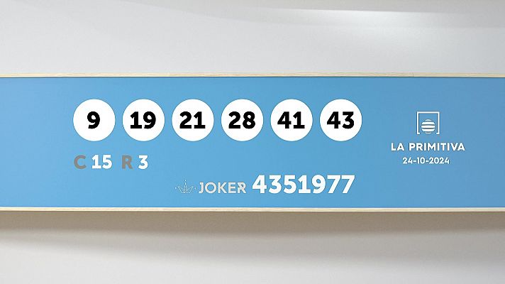 Sorteo de la Lotería Primitiva y Joker del 24/10/2024