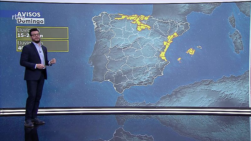 Chubascos y tormentas fuertes y/o persistentes, en nordeste, Levante y Baleares, muy fuertes en litorales catalanes - ver ahora