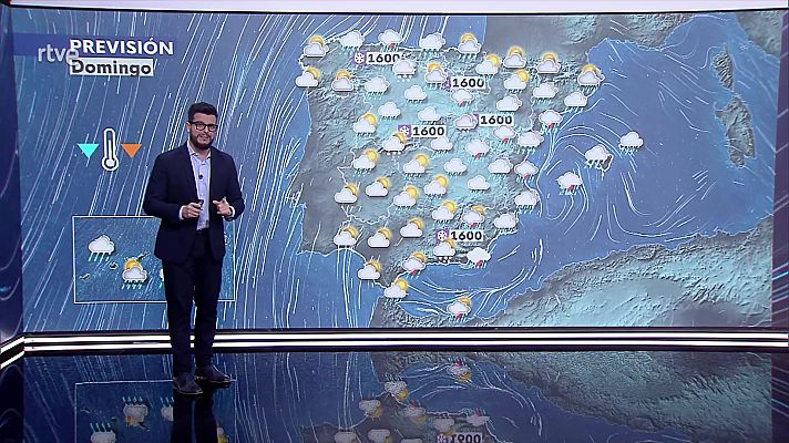 Temperaturas en descenso casi generalizado, más en máximas en el interior sudeste, salvo Galicia que aumentan