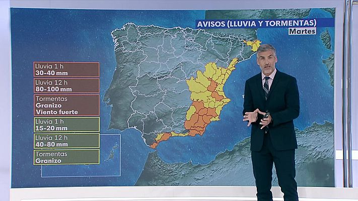 Chubascos y tormentas localmente fuertes en el área mediterránea