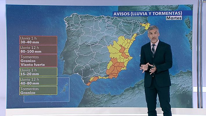 El tiempo - Chubascos y tormentas localmente fuertes en el área mediterránea