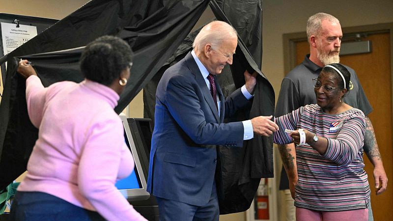 Joe Biden vota anticipadamente en Delaware para las elecciones de EE.UU.