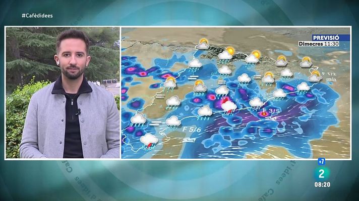 El temps - Dimecres de pluja intensa, vent i mala mar