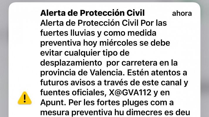 Gobierno y Generalitat Valenciana se responsabilizan mutuamente del envío de la alerta a los móviles por la DANA en Valencia