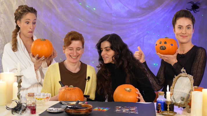 El elenco de 'Valle Salvaje' decora calabazas por Halloween