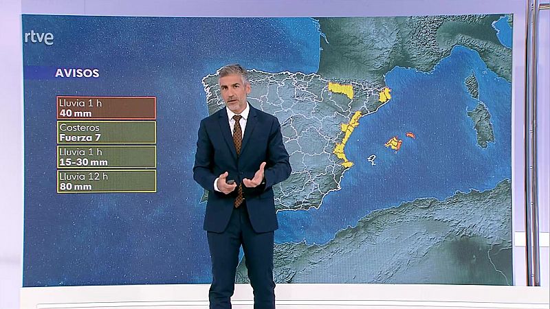 Probables chubascos y tormentas fuertes en el norte de Baleares, Pirineo y litorales de Girona y del entorno del cabo de la Nao - ver ahora