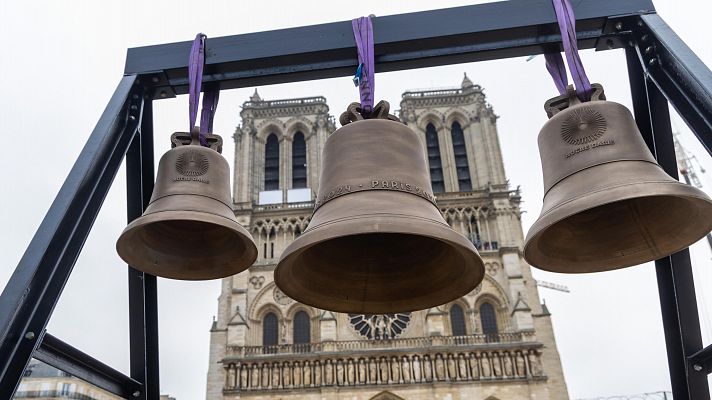 Notre Dame recibe la campana olímpica de París 2024