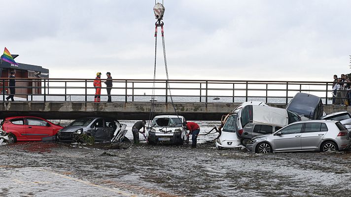 Telediario 1 - Locales inundados y vehículos arrastrados, la imagen en el Empordà tras la lluvia torrencial