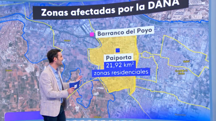 El mapa de la DANA en Valencia: "Marcamos exactamente el área de la inundación"