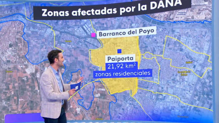La hora de La 1 - El mapa de la DANA en Valencia: "Marcamos exactamente el área de la inundación"
